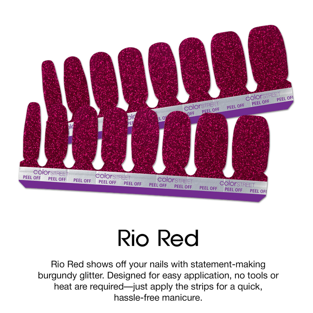 Color Street Rio Red: acabado con purpurina para ocasiones festivas