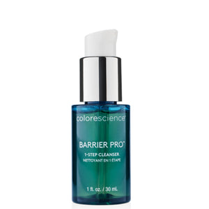 Colorescience Barrier Pro, botella de limpiador de un paso, ofrece limpieza rápida y suave.