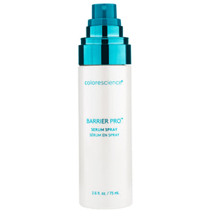 Colorescience Barrier Pro Serum Spray, botella con niebla suave para uso en cualquier lugar.