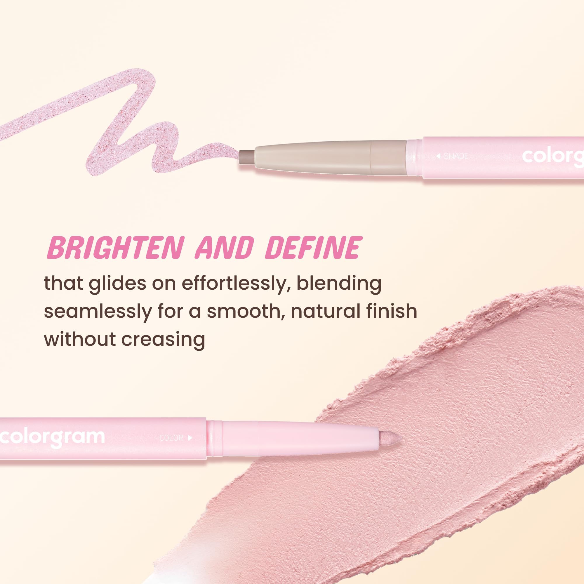 COLORGRAM Lápiz iluminador ojo, ideal para maquillaje natural diario y realce sutil.