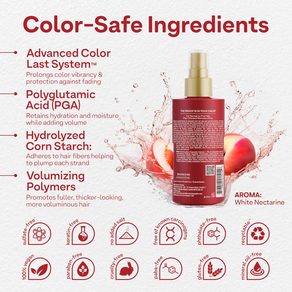 ColorProof Volume Blow Dry Spray crea efecto plump para cabello fino