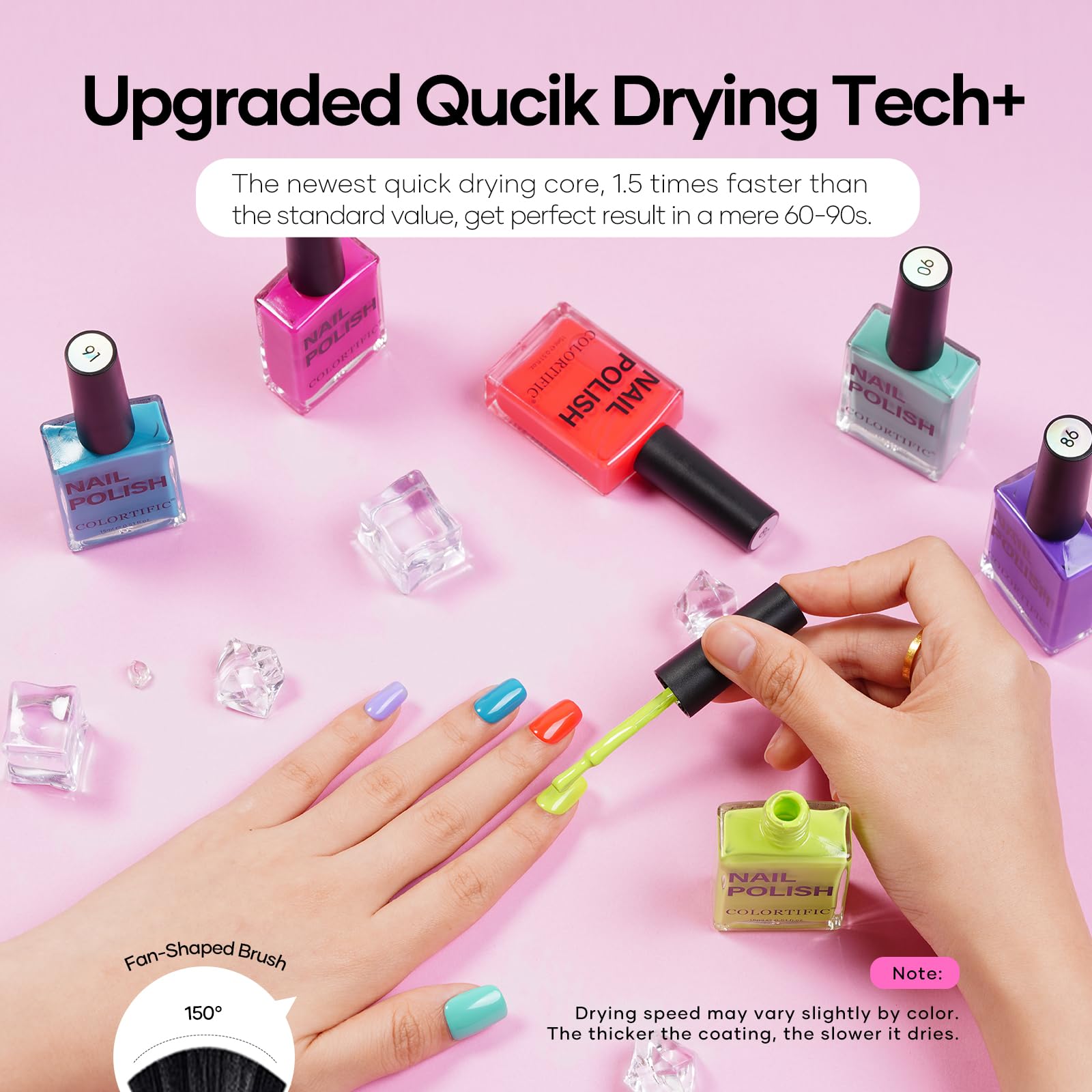 COLORTIFIC ingredientes de cuidado fortalecen uñas para una apariencia sana.