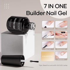 COLORTIFIC Gel de construcción para uñas: dos botes de 15 ml para extensión natural.