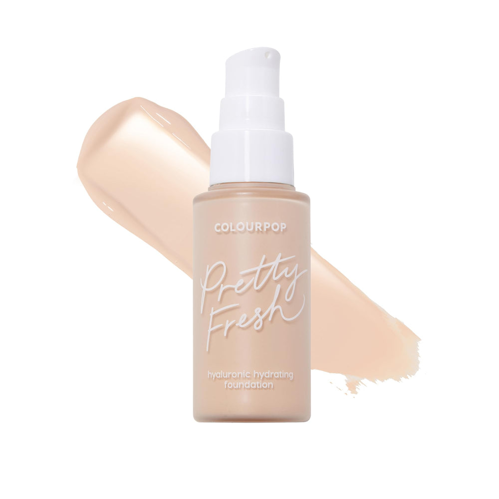 ColourPop Pretty Fresh fundación líquida, botella de vidrio, acabado natural y ligero.