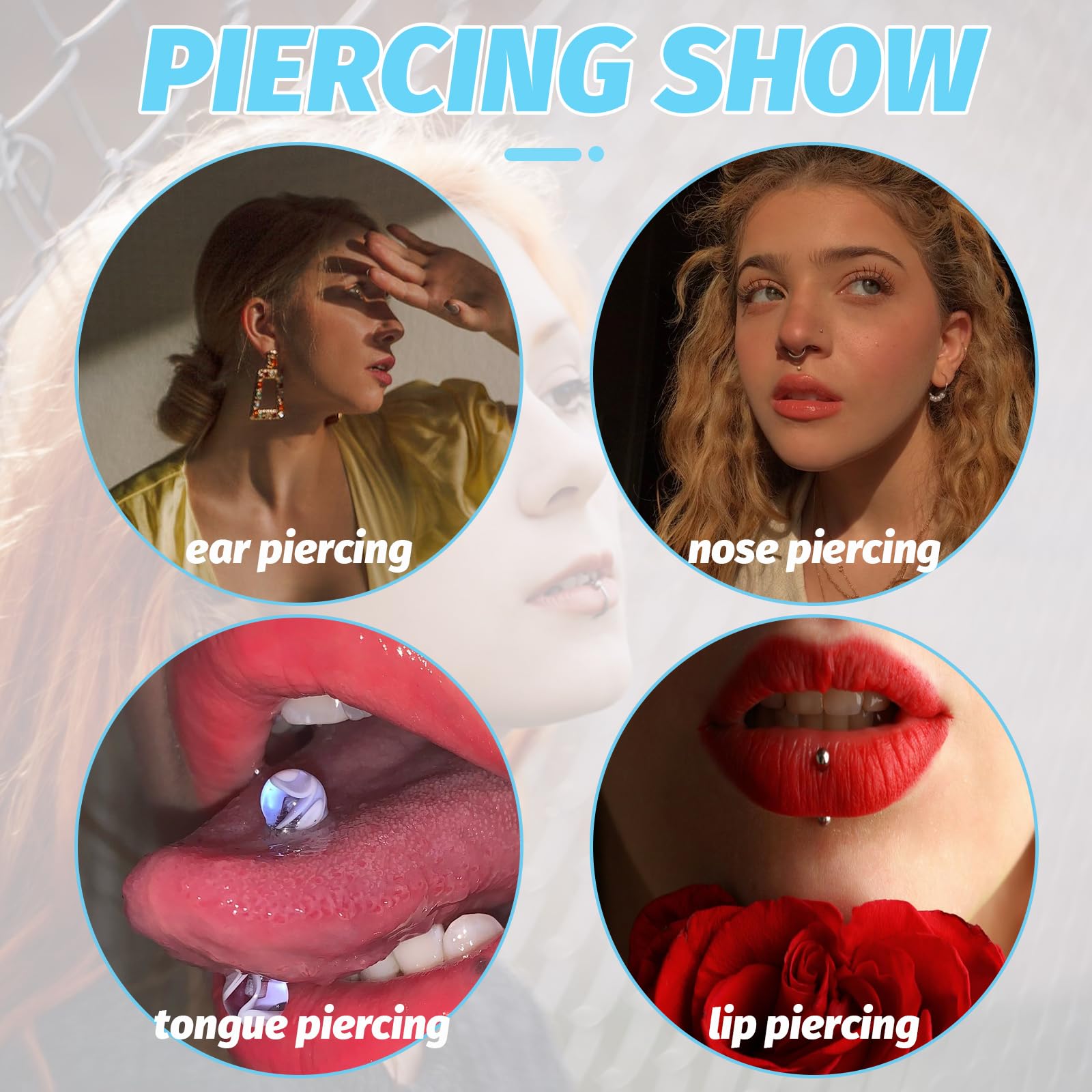 Combofix pinzas desechables para piercing, compatibilidad con varias perforaciones.