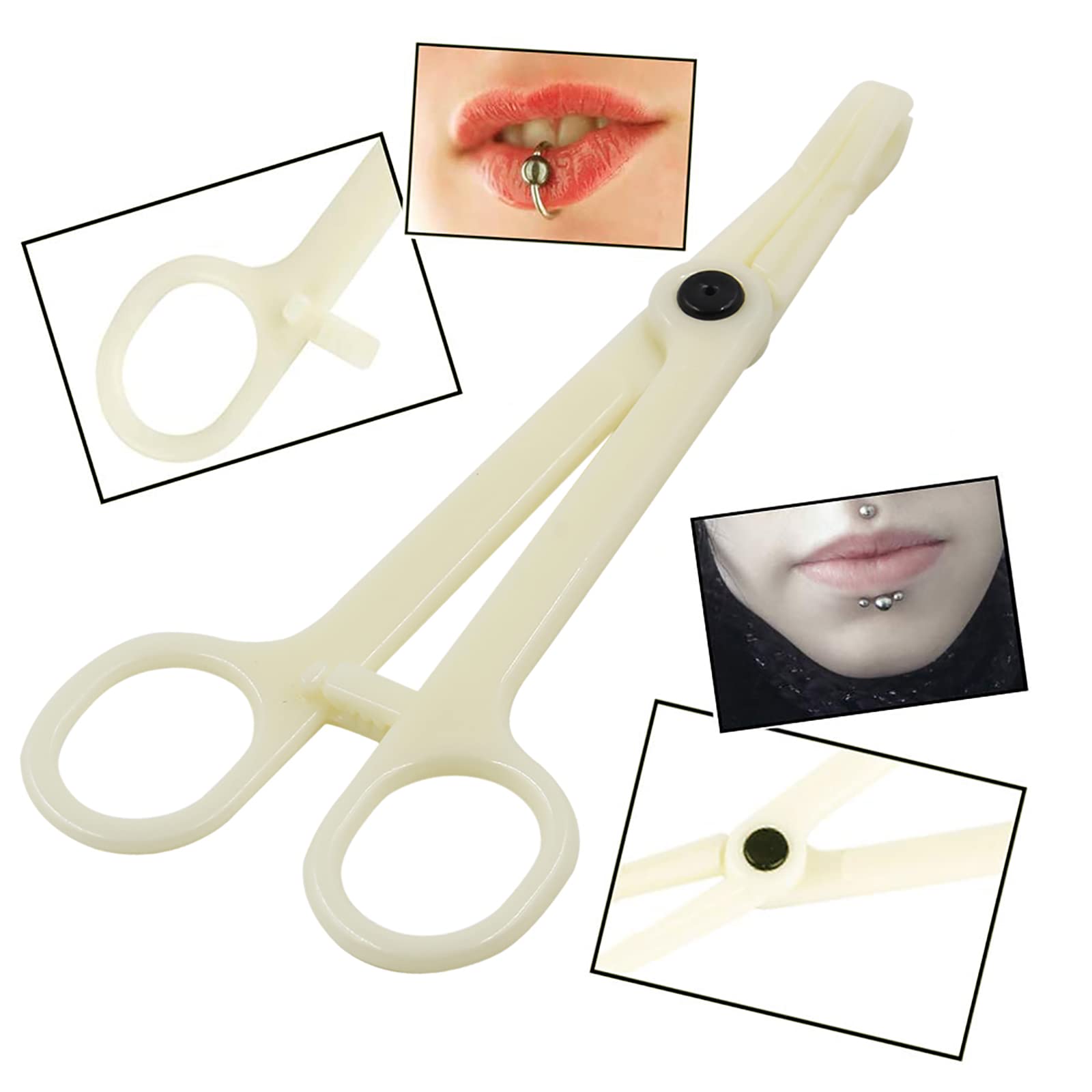 Combofix pinzas desechables para piercing, diseño desechable favorece limpieza.