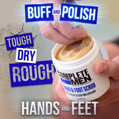 Complete For Men, grano de azúcar visibles en el exfoliante para renovación suave.