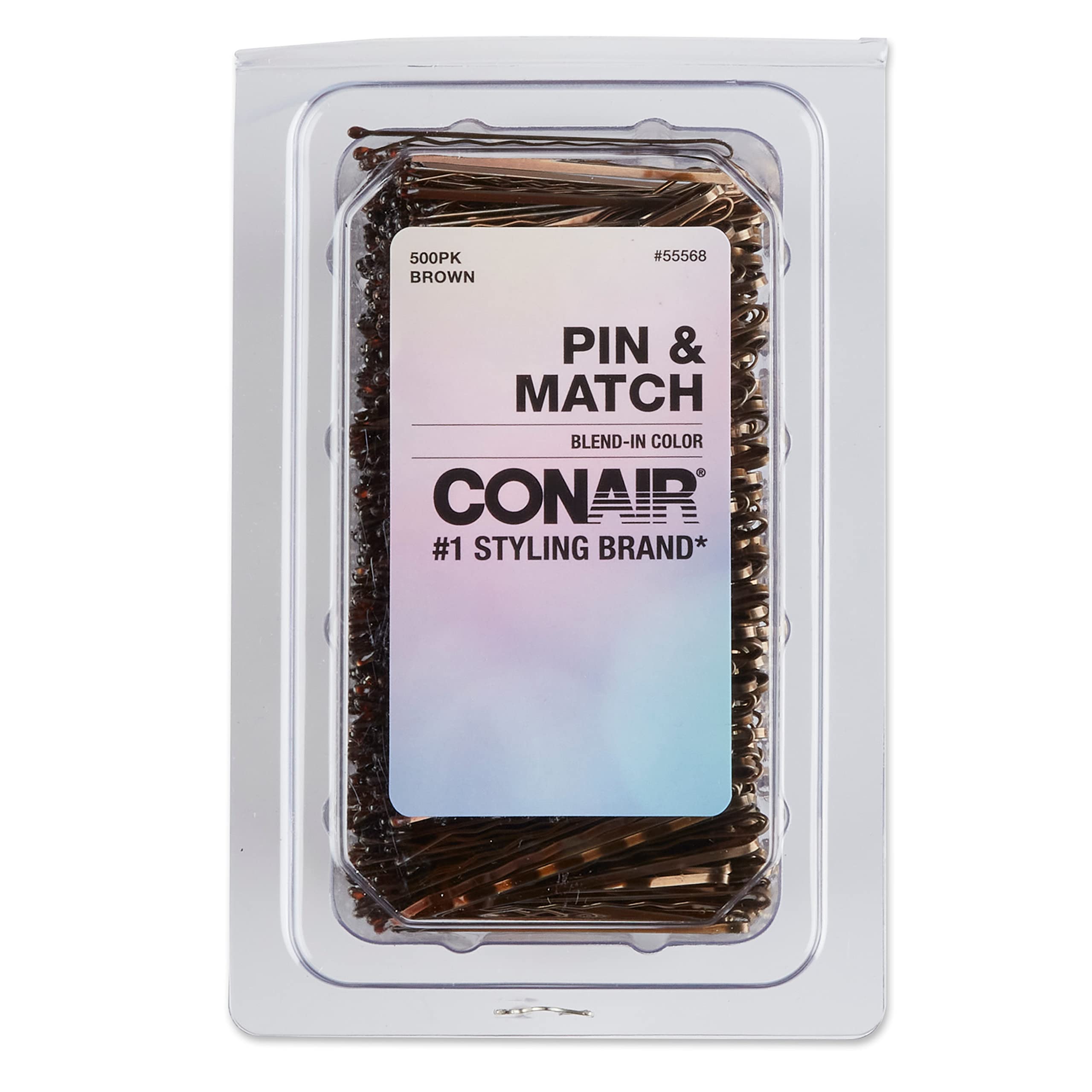 Conair Bobby Pins marrón en tubo de almacenamiento para viaje seguro