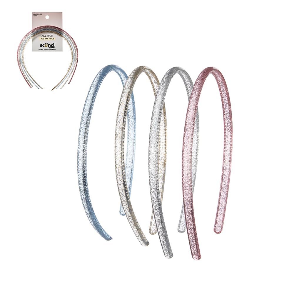 Conair Scunci diadema brillante rosa para un estilo diario con brillo sutil.