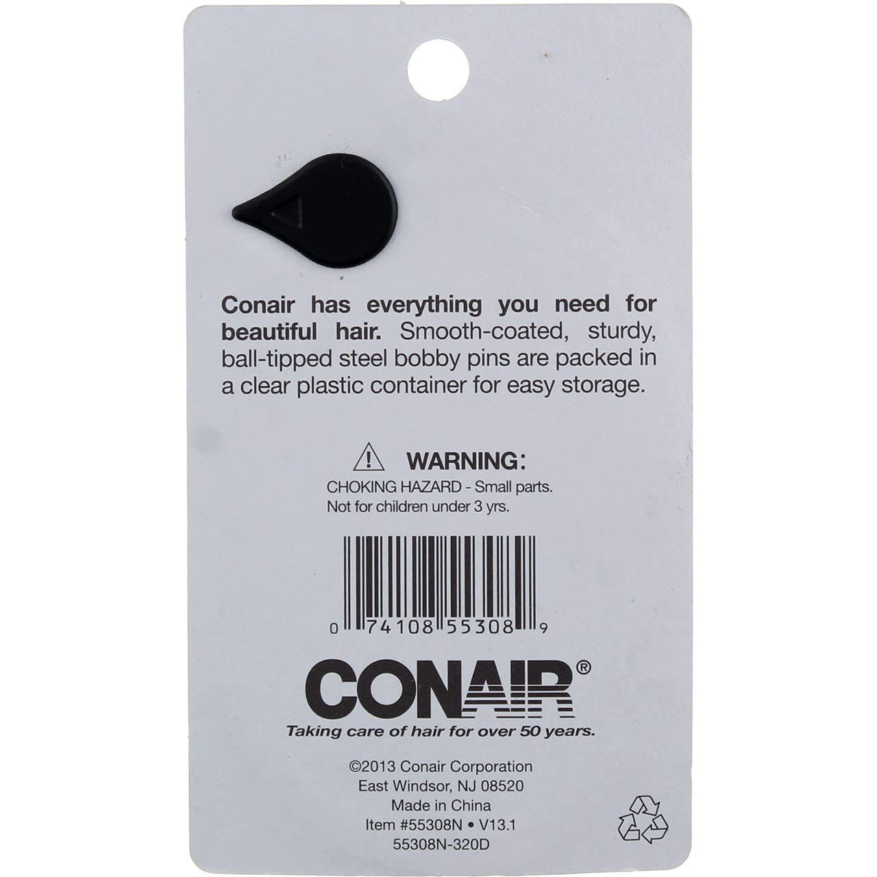 Conair pasadores bronce en caja transparente para organización diaria.