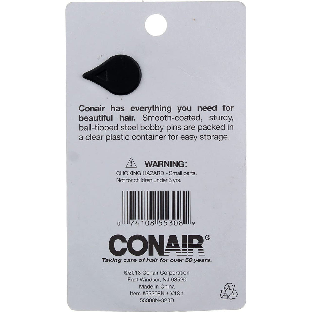 Conair pasadores bronce en caja transparente para organización diaria.