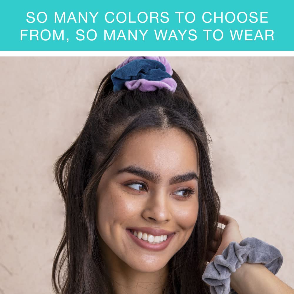 Conair Scunci Original Scrunchie velvet, colores arcoíris para combinar con look.