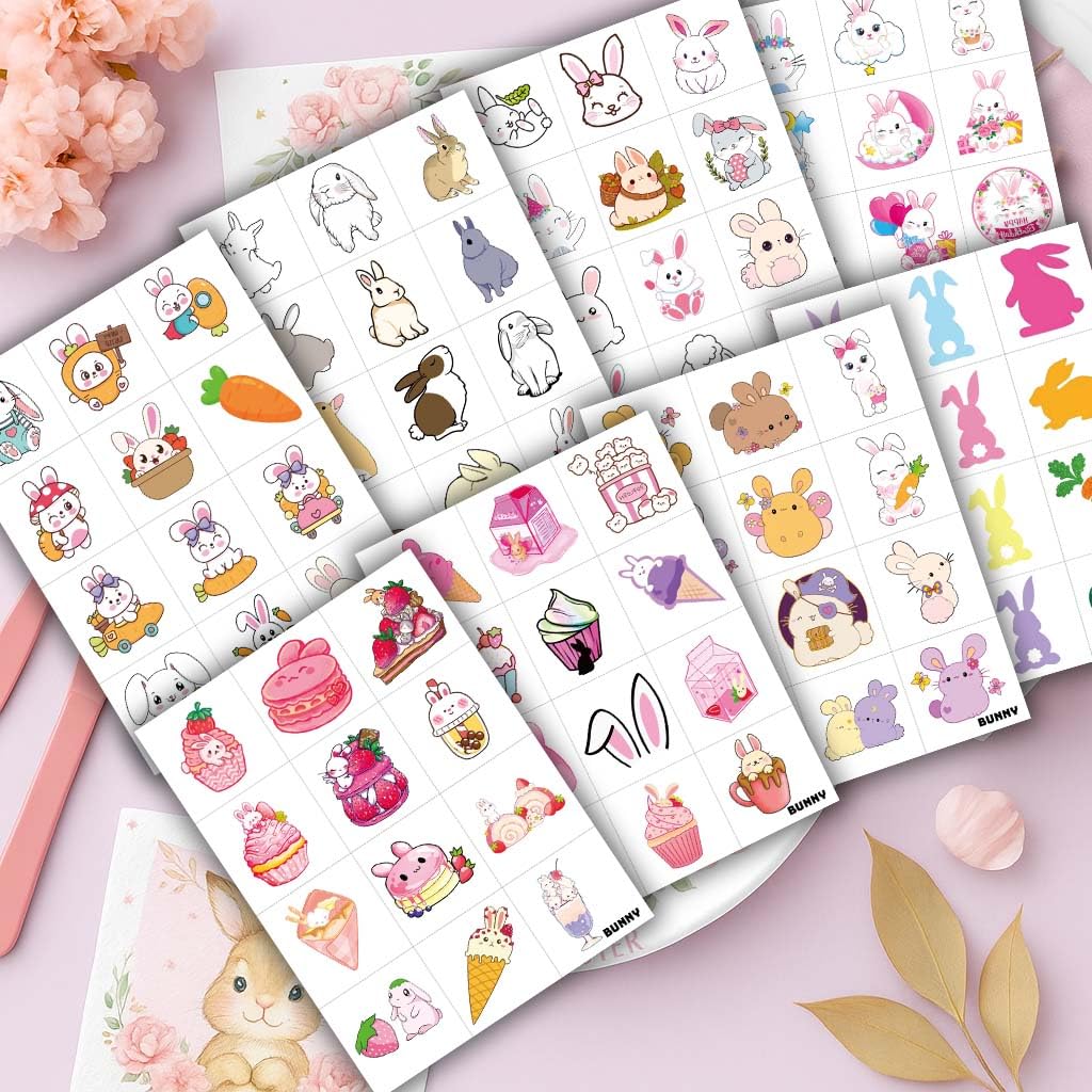 Conejito colección de 96 tatuajes para fiestas grandes.