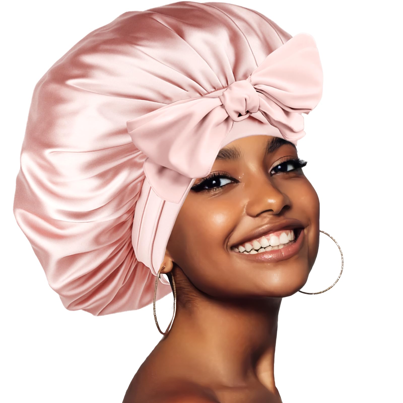 Confvrter bonete de seda para dormir, vista general, suave y cómodo para el cabello.