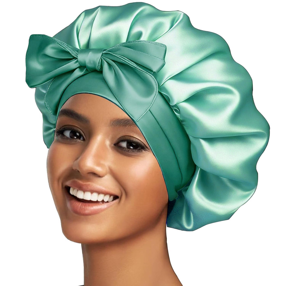 Confvrter bonete de seda para dormir, grande, suave y cómodo para el cabello.