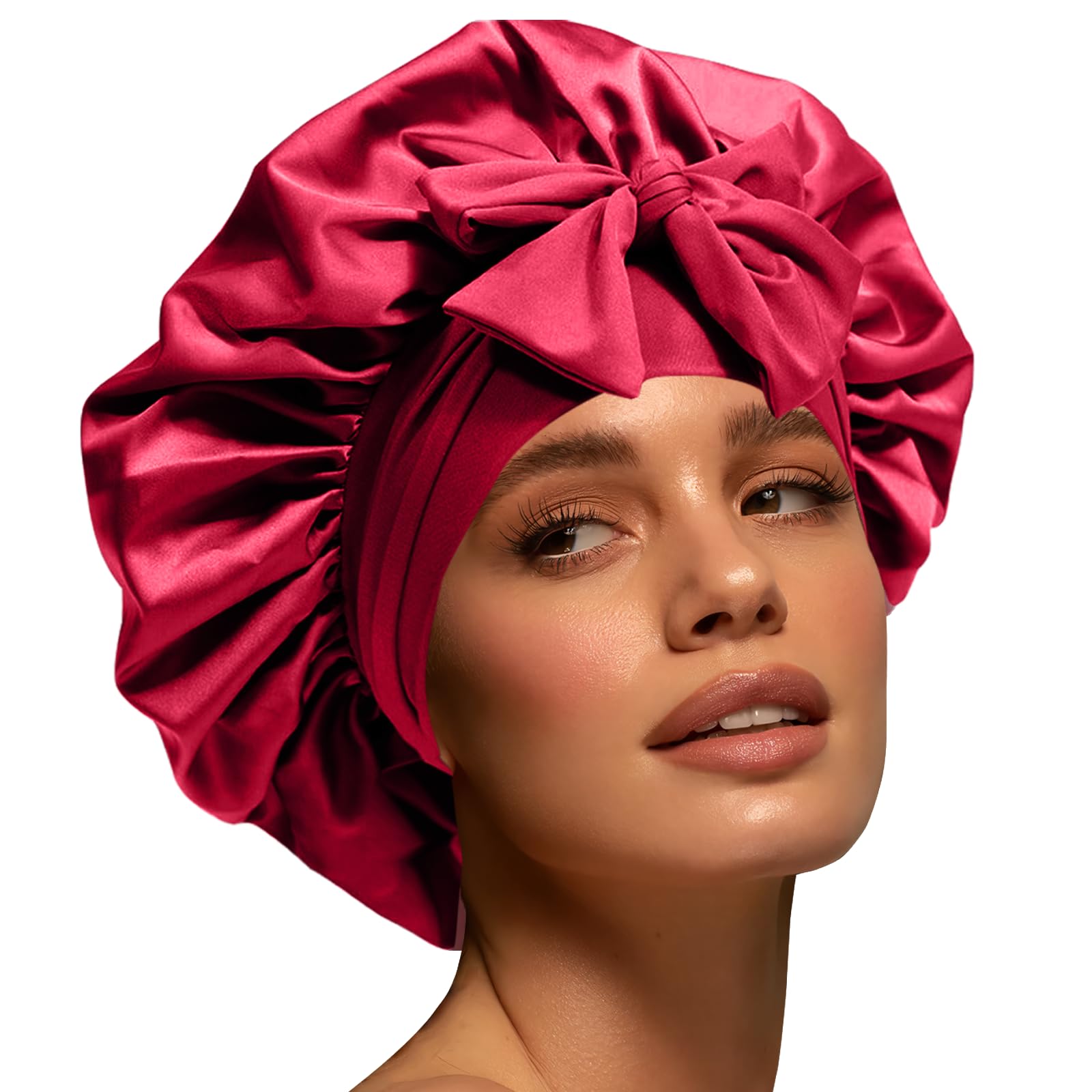 Confvrter bonete de seda para dormir, talla grande, mantiene el cabello cómodo toda la noche.