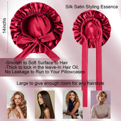 Confvrter bonete de seda para cabello rizado, protege la humedad y reduce frizz nocturno.