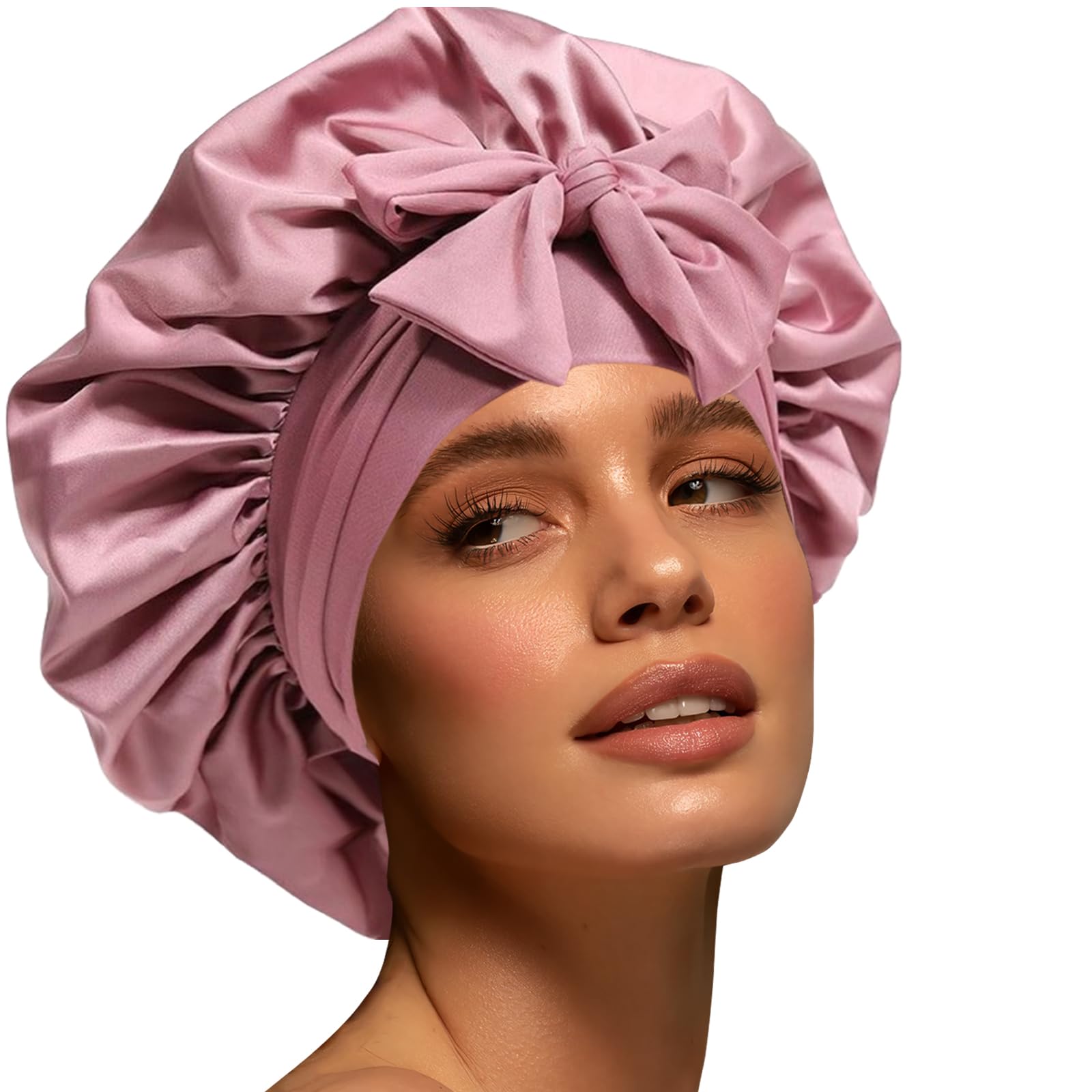 Confvrter gorro de satén para dormir, banda elástica amplia mantiene el cabello en su lugar.