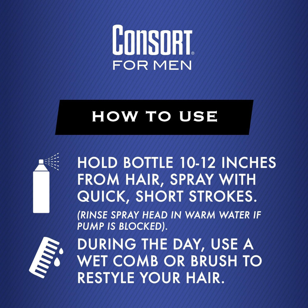 Consort spray para cabello 8oz sin fragancia, mantiene el peinado con control