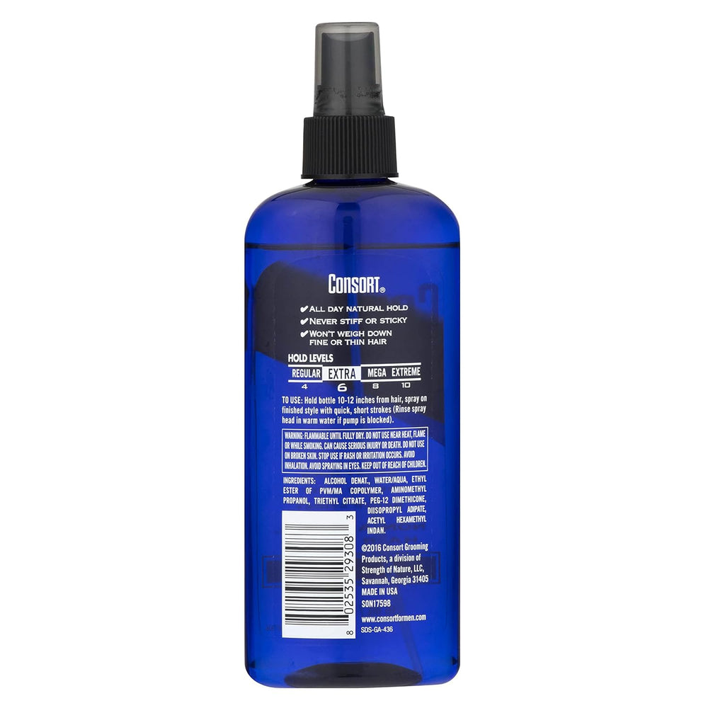 Consort spray para cabello 8oz no aerosol, fácil de aplicar