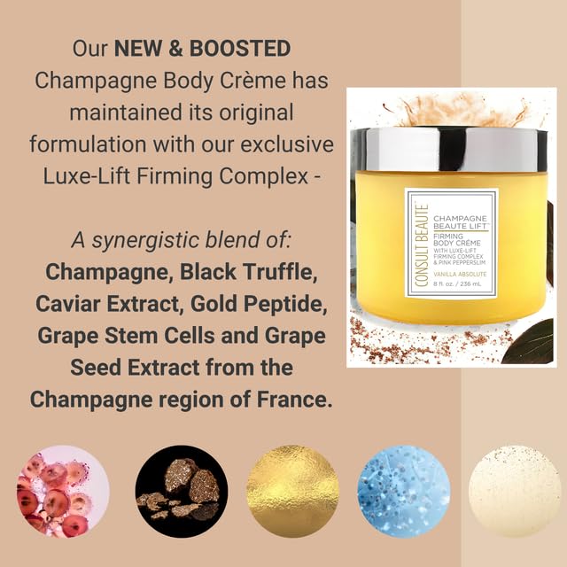 Consult Beaute Champagne Lift fragancia Vanilla Absolute para una experiencia sensorial.