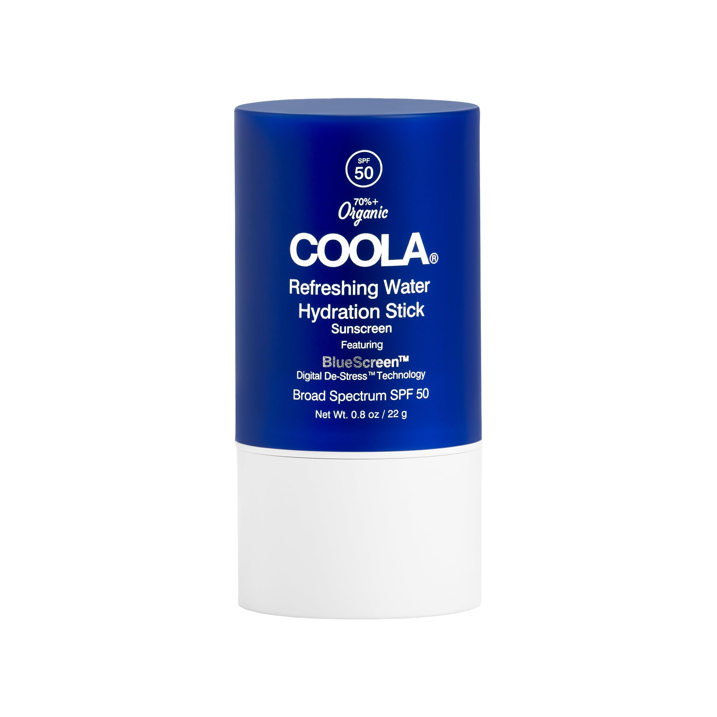 COOLA barra-agua-hidratante con SPF50 para hidratación ligera.