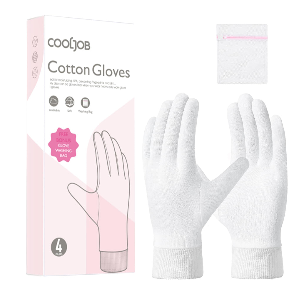 COOLJOB guantes de algodón suaves para cuidado diario de manos.