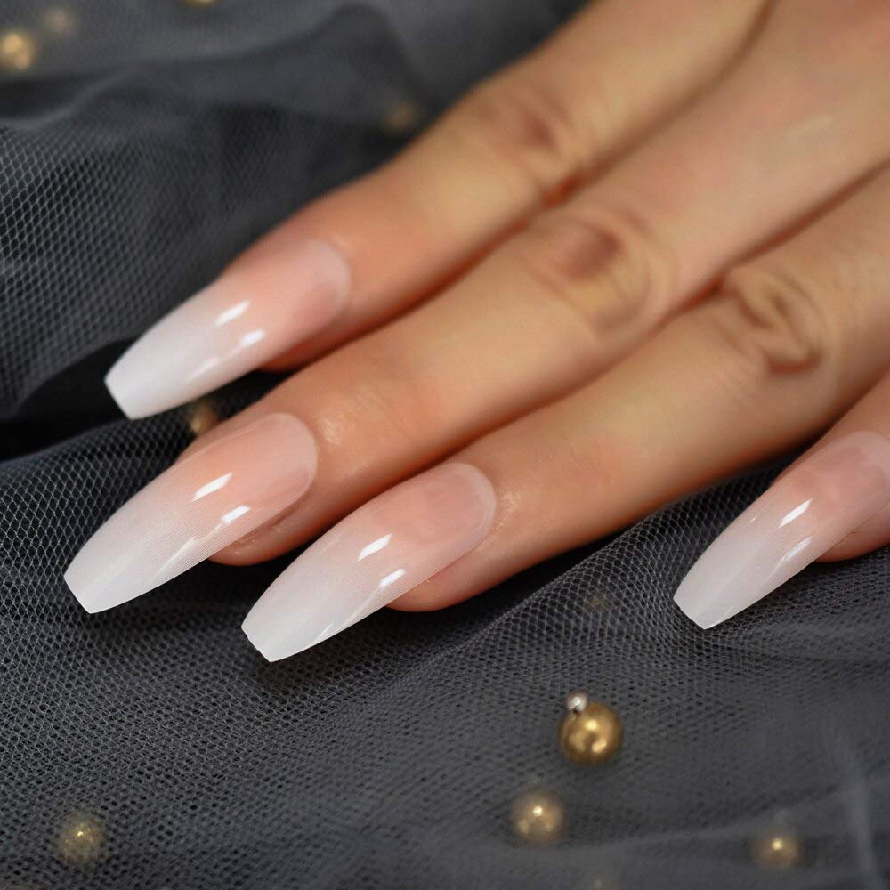 CoolNail Ombré Rosa Nude Frances Ballerina frente: uñas suaves y elegantes para diario.