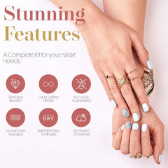 CoralBeau kit de arte de uñas: pinza y herramienta punteado para detalles precisos.