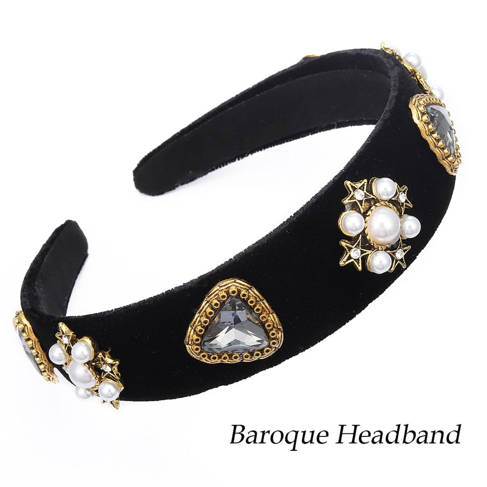 Diadema Coridy barroca con perlas y cristales para ocasiones especiales