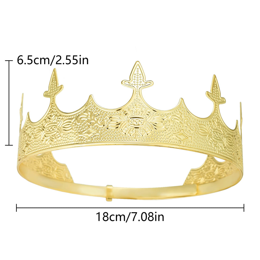 Corona Real de Metal para Hombres, detalle de cristales, brillo que captura la luz.