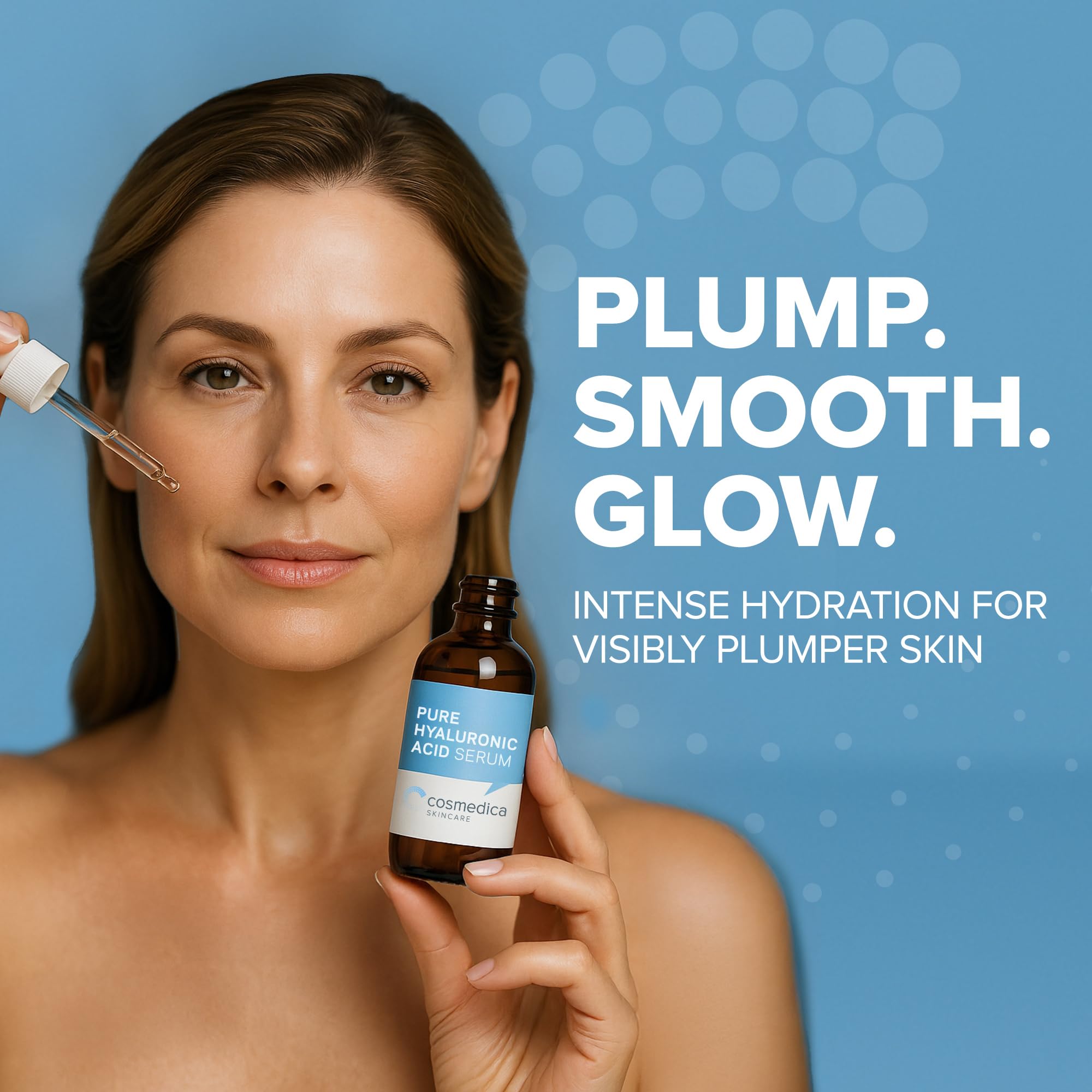 Cosmedica Skincare Sérum hialurónico, textura cremosa que desliza suavemente.