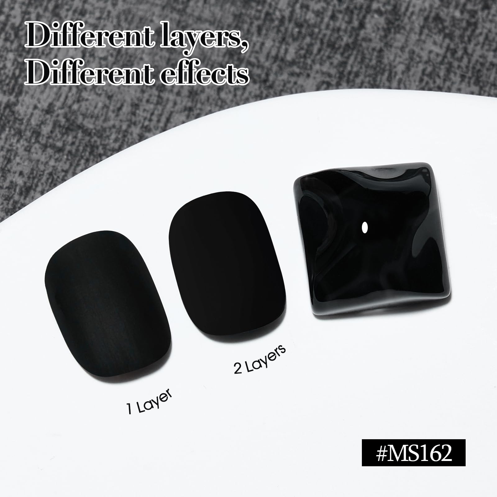 COSMOO esmalte mate negro se seca rápido sin lámpara.