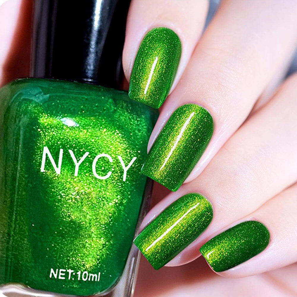 COSMOO Esmalte Uñas Brillo Esmeralda Verde, brillo intenso y efecto espejo.
