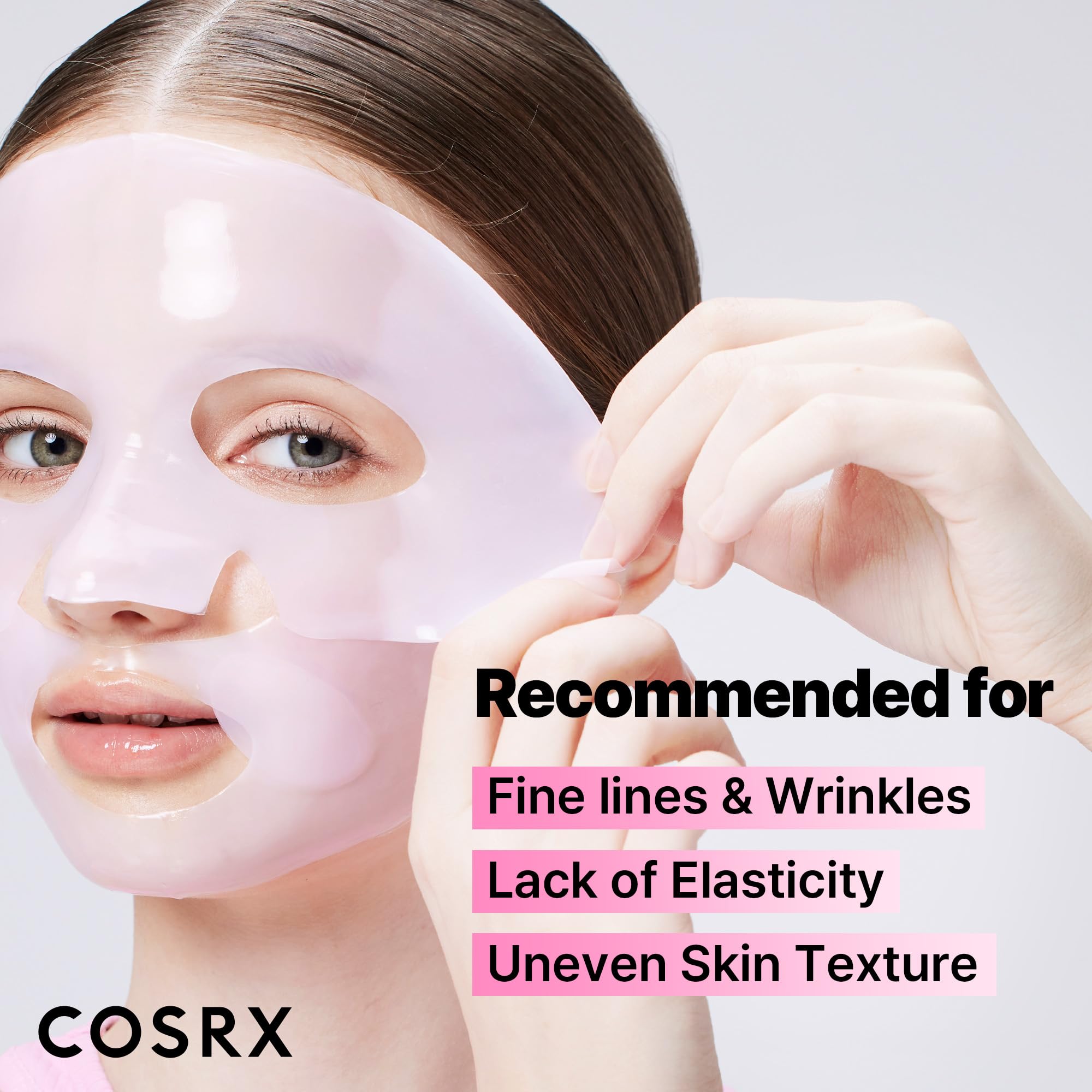 COSRX aplicación rostro con mascarilla hidrogel para piel radiante.