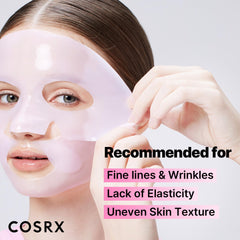 COSRX aplicación rostro con mascarilla hidrogel para piel radiante.