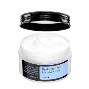 COSRX crema hialurónico en jarra, hidratación duradera para piel seca.