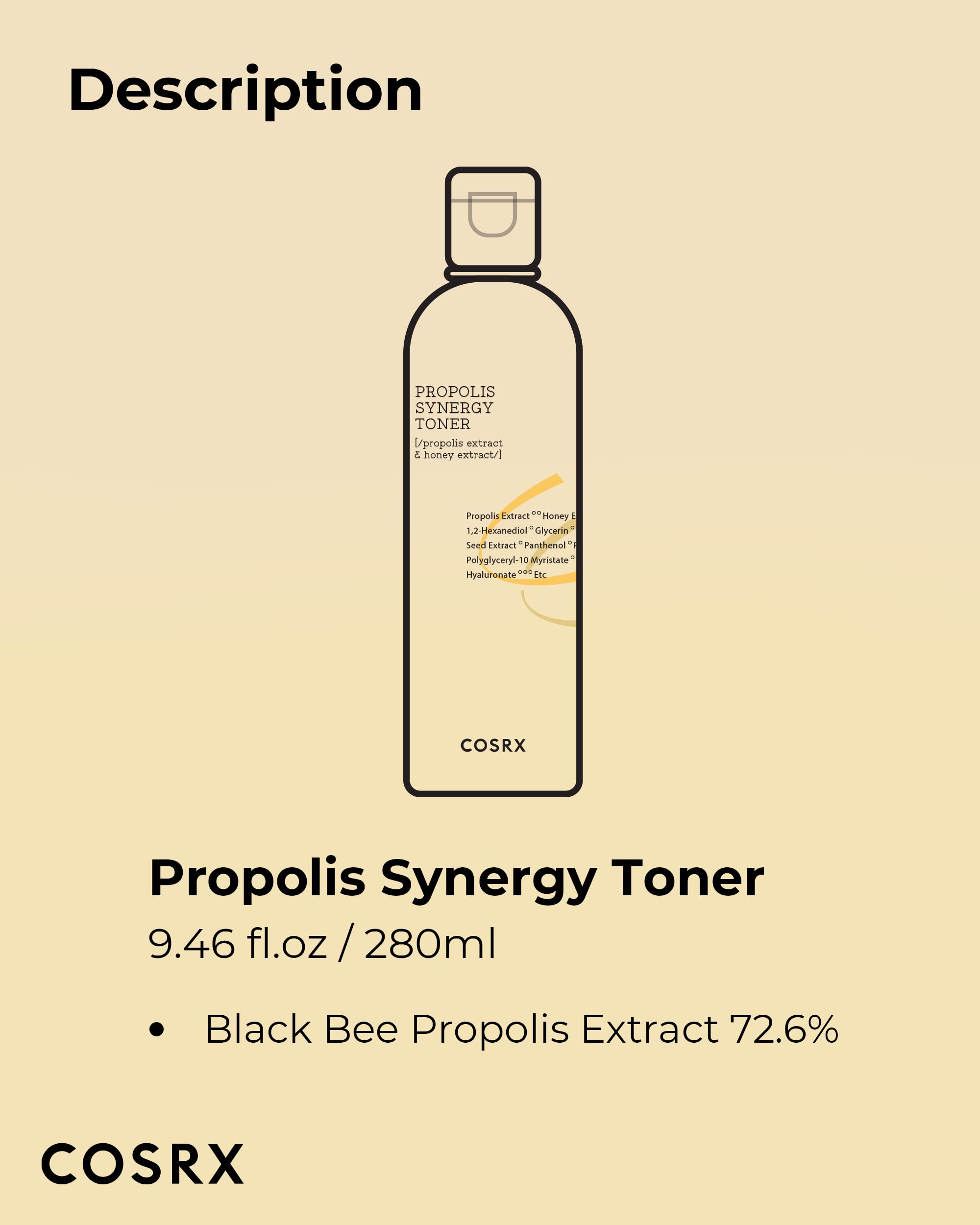 CosRX Full Fit Propolis Synergy Toner, apto para piel sensible y normal.
