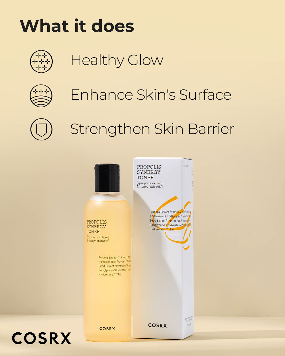 CosRX Full Fit Propolis Synergy Toner, bote sin fragancia para piel sensible.