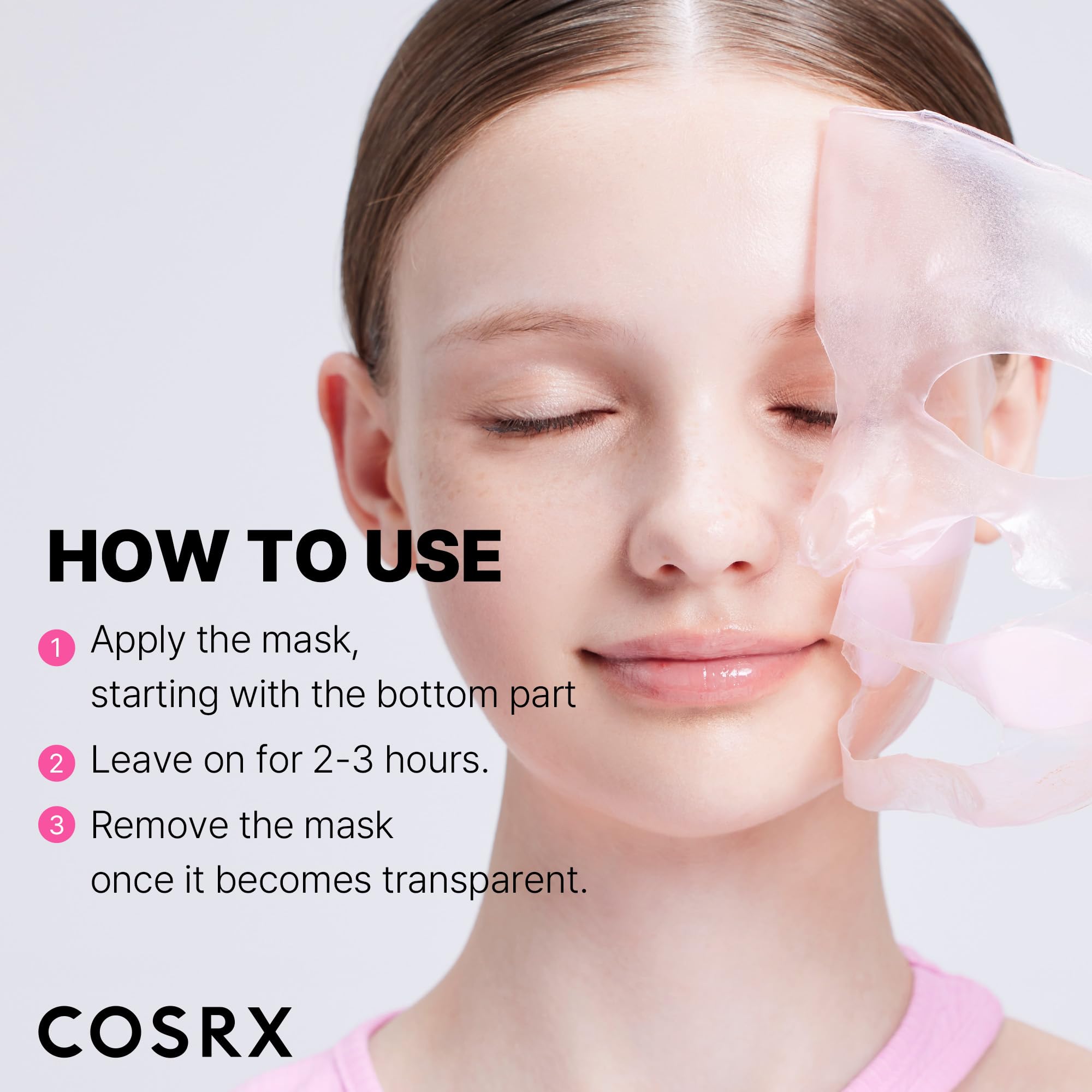 COSRX uso nocturno mascarilla hidrogel para piel descansada.