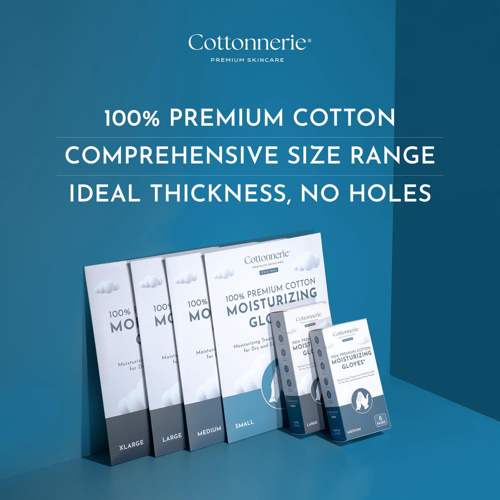 Guantes Cottonnerie de algodón con hidratación nocturna para piel seca.