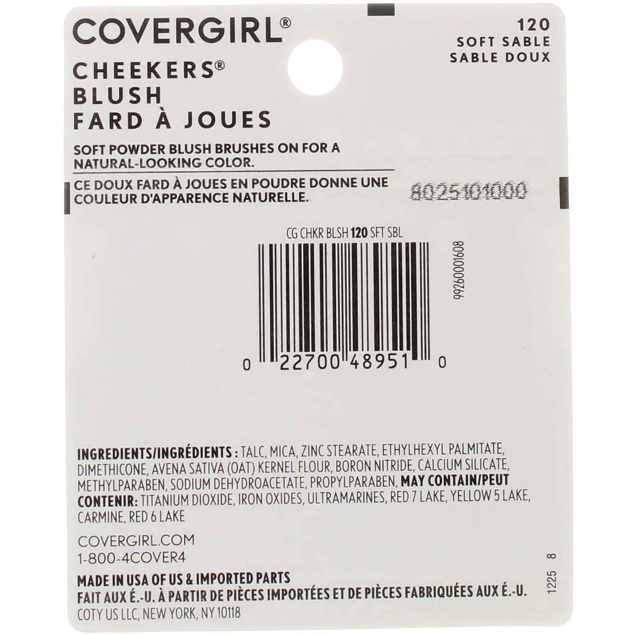 CoverGirl CG Cheeker 120 tono rosado, rubor suave para uso diario