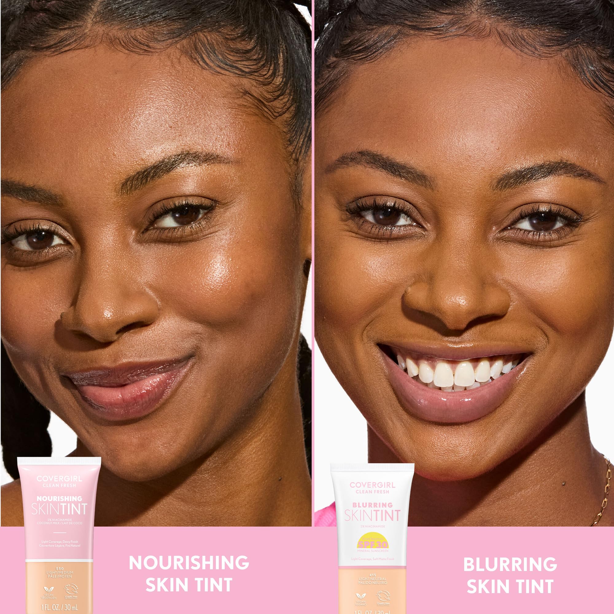 CoverGirl Clean Fresh Blurring Skin Tint, textura construible sin empeorar imperfecciones.