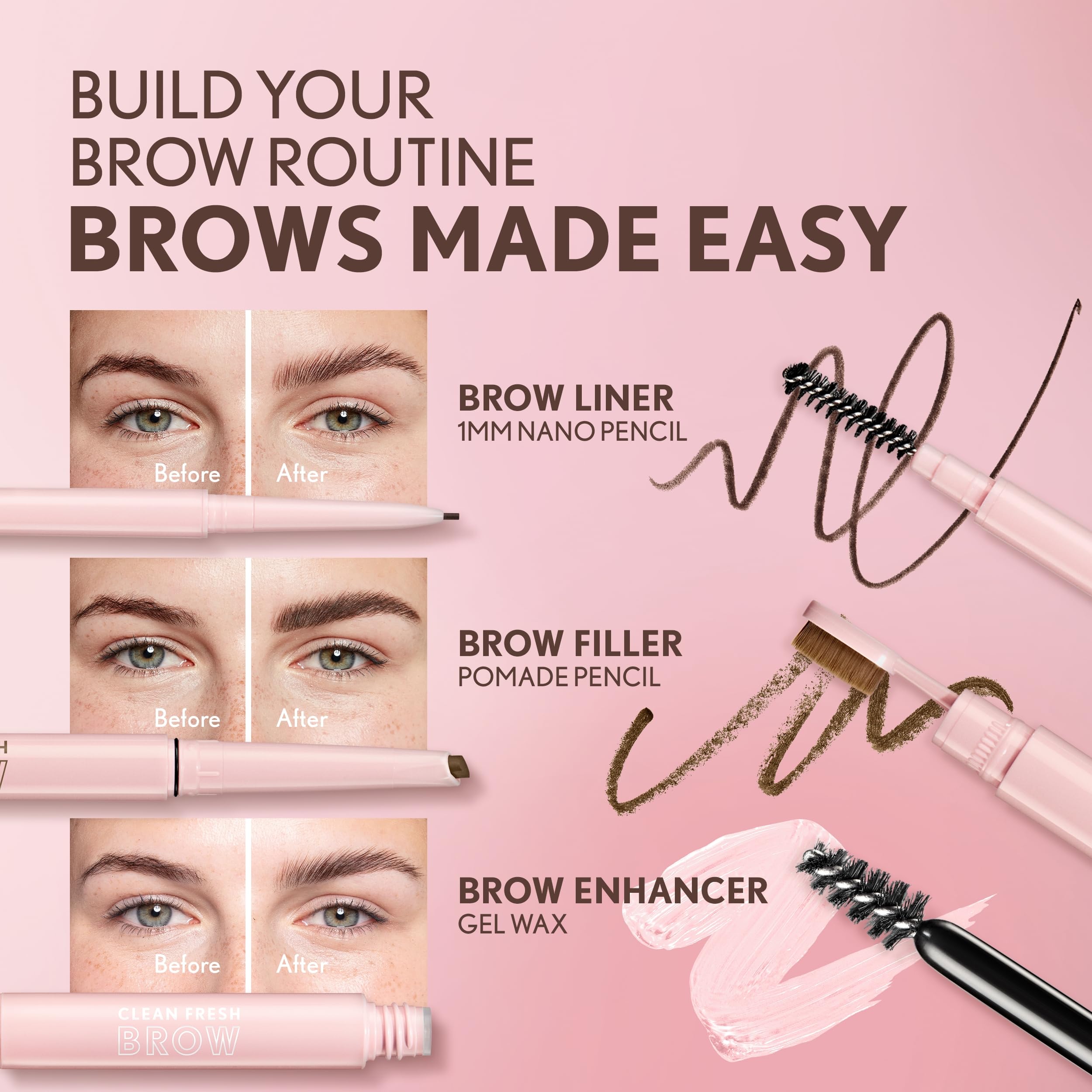 CoverGirl Clean Fresh Brow Nano fórmula vegana con vitamina E y ácido hialurónico