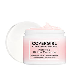 COVERGIRL Hidratante facial matificante en botella visible, hidratación de larga duración para la piel.