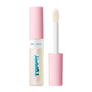 Envase compacto de CoverGirl Clean Fresh Yummy Plumper Gloss 780 Freeze The Day para retoques rápidos.