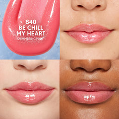 Muestra de CoverGirl Clean Fresh Yummy Plumper en piel, volumen suave y brillo.