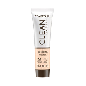 COVERGIRL Clean Invisible Foundation, tubo frontal, fácil de exprimir para aplicación suave.