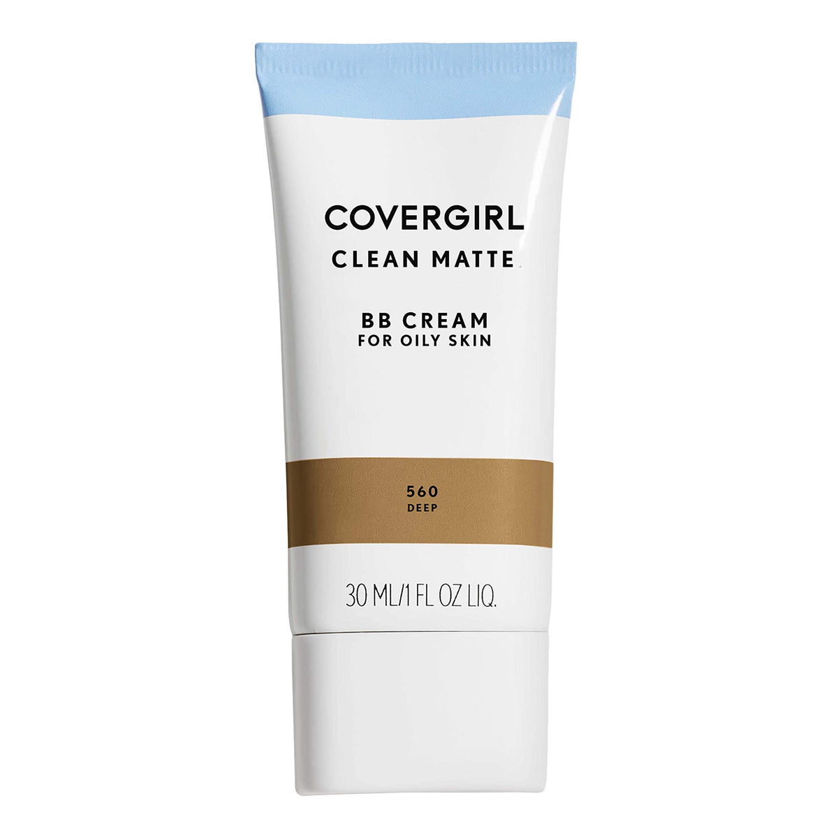 COVERGIRL Clean Matte BB Cream tono profundo, botella, cobertura uniforme.