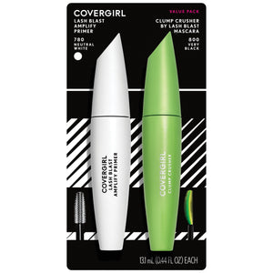 CoverGirl Clump Crusher Mascara muestra volumen intenso con cepillo doble para una mirada definida.